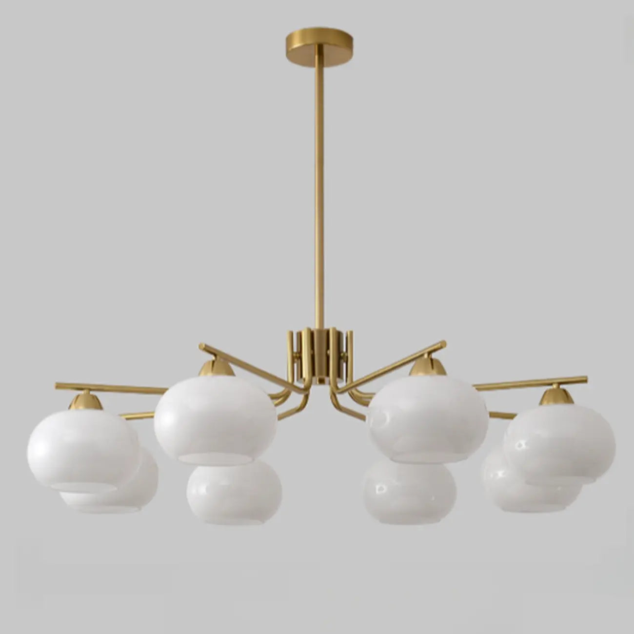 Lustre moderne en verre blanc cylindrique pour salon