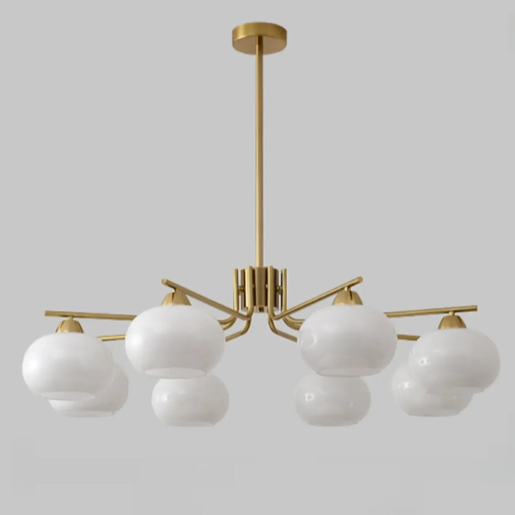 Lustre moderne en verre blanc cylindrique pour salon