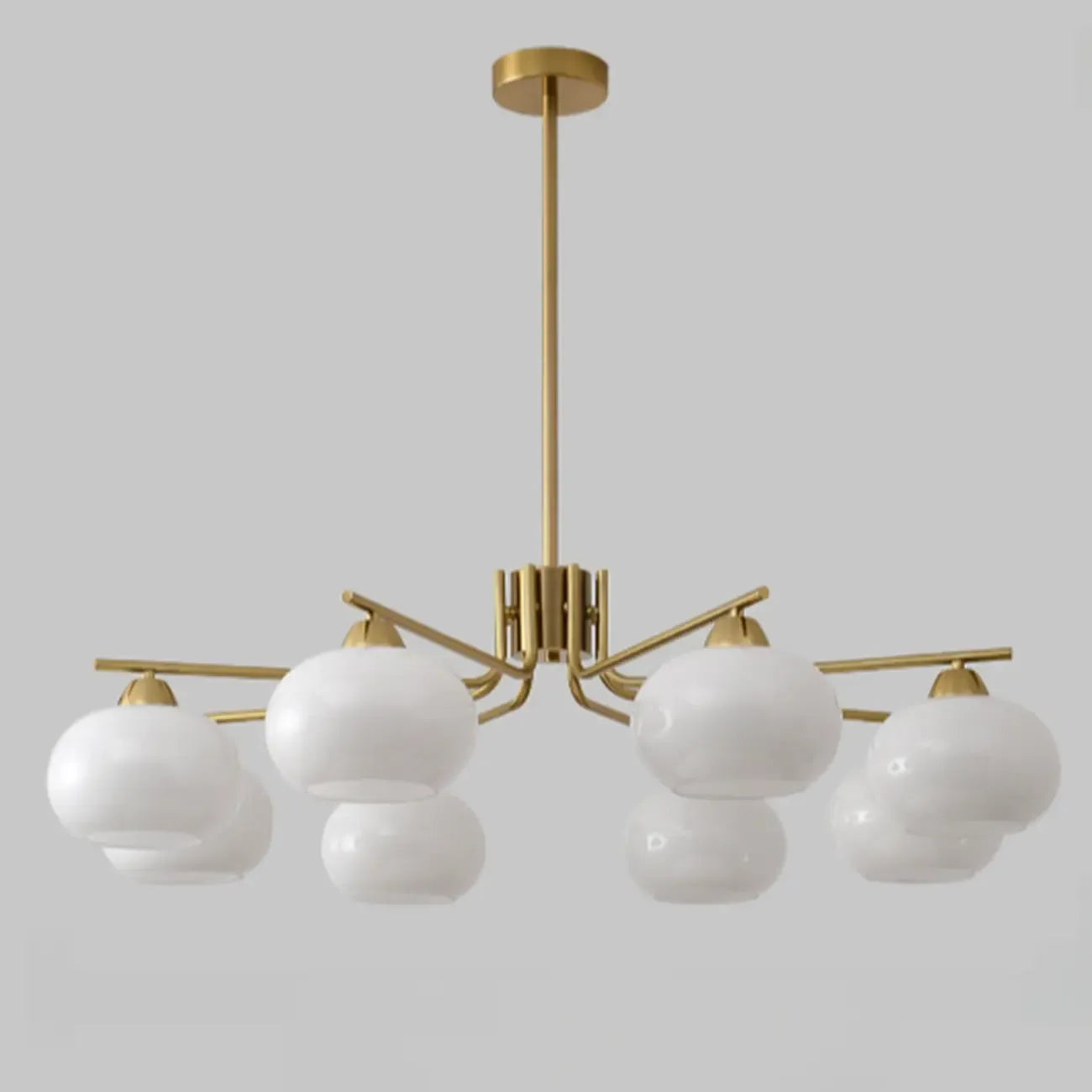 Lustre moderne en verre blanc cylindrique pour salon