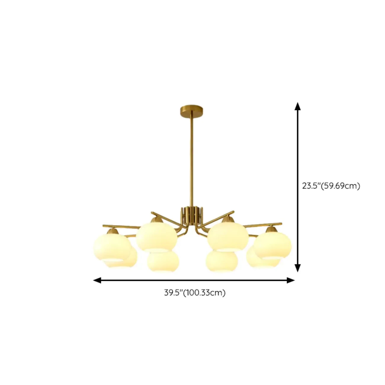Lustre moderne en verre blanc cylindrique pour salon