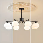 Lustre circulaire contemporain en verre, hauteur réglable.