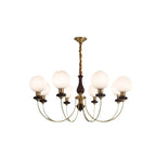 Lustre classique doré en verre globe, hauteur réglable