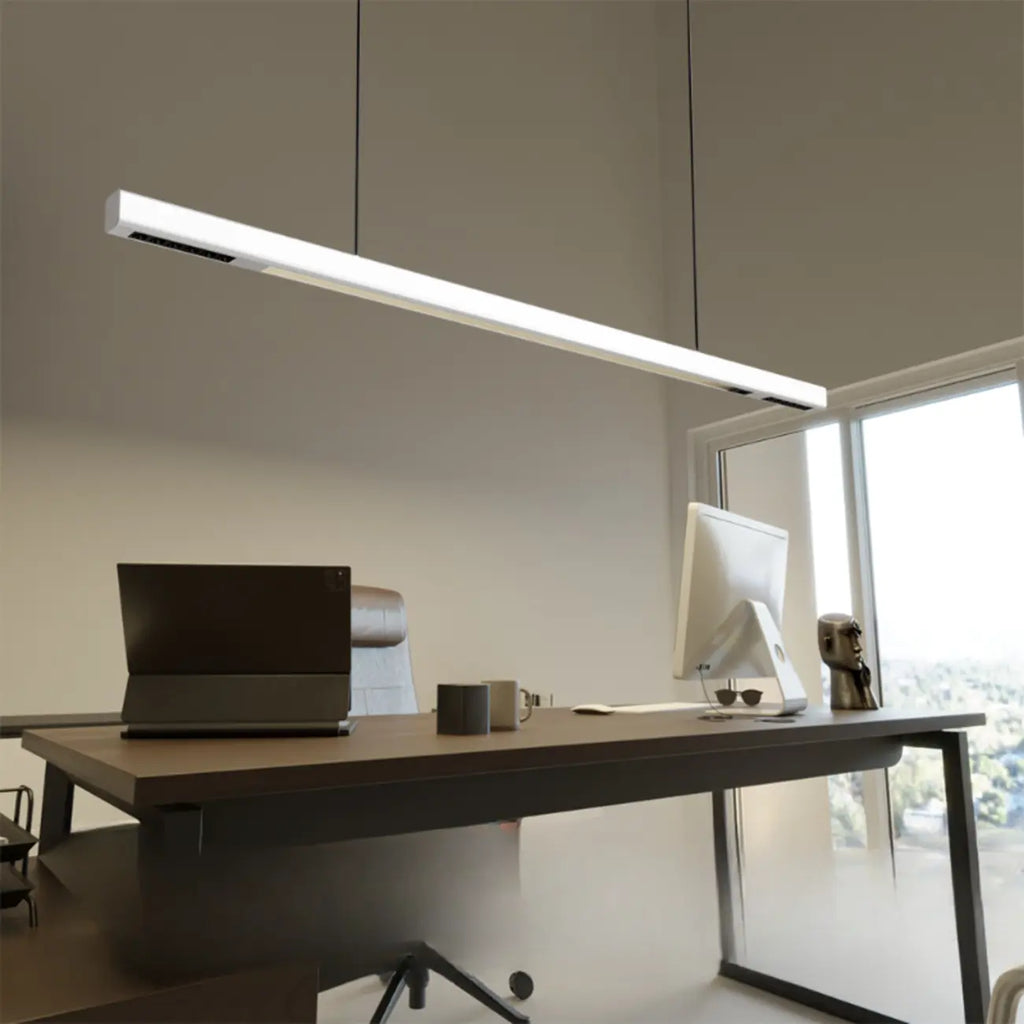 Lampadario a sospensione lineare regolabile a 3 luci naturali per aree moderne