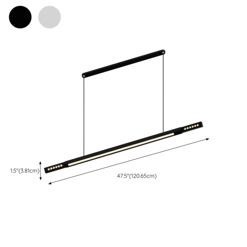 Lampadario a sospensione lineare regolabile a 3 luci naturali per aree moderne