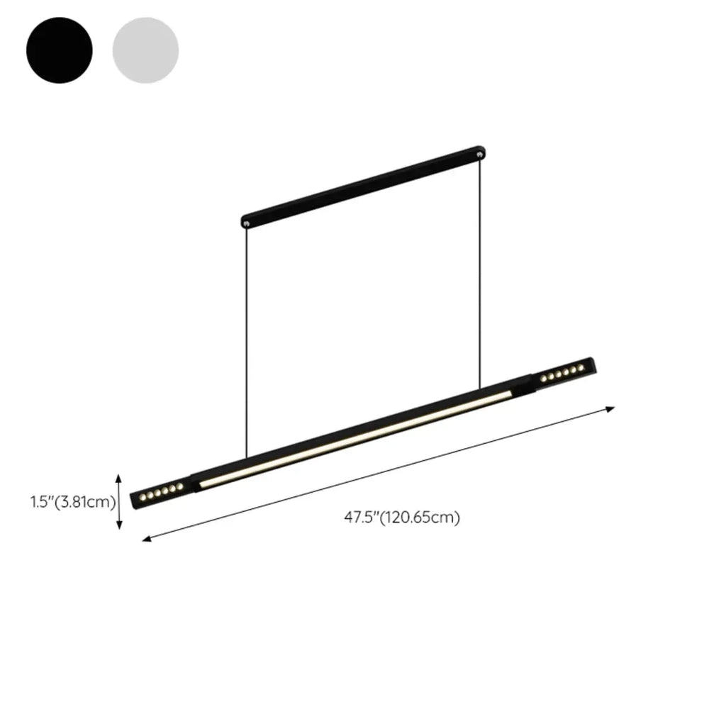 Lampadario a sospensione lineare regolabile a 3 luci naturali per aree moderne