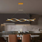 Suspension LED linéaire moderne en métal pour îlot de cuisine