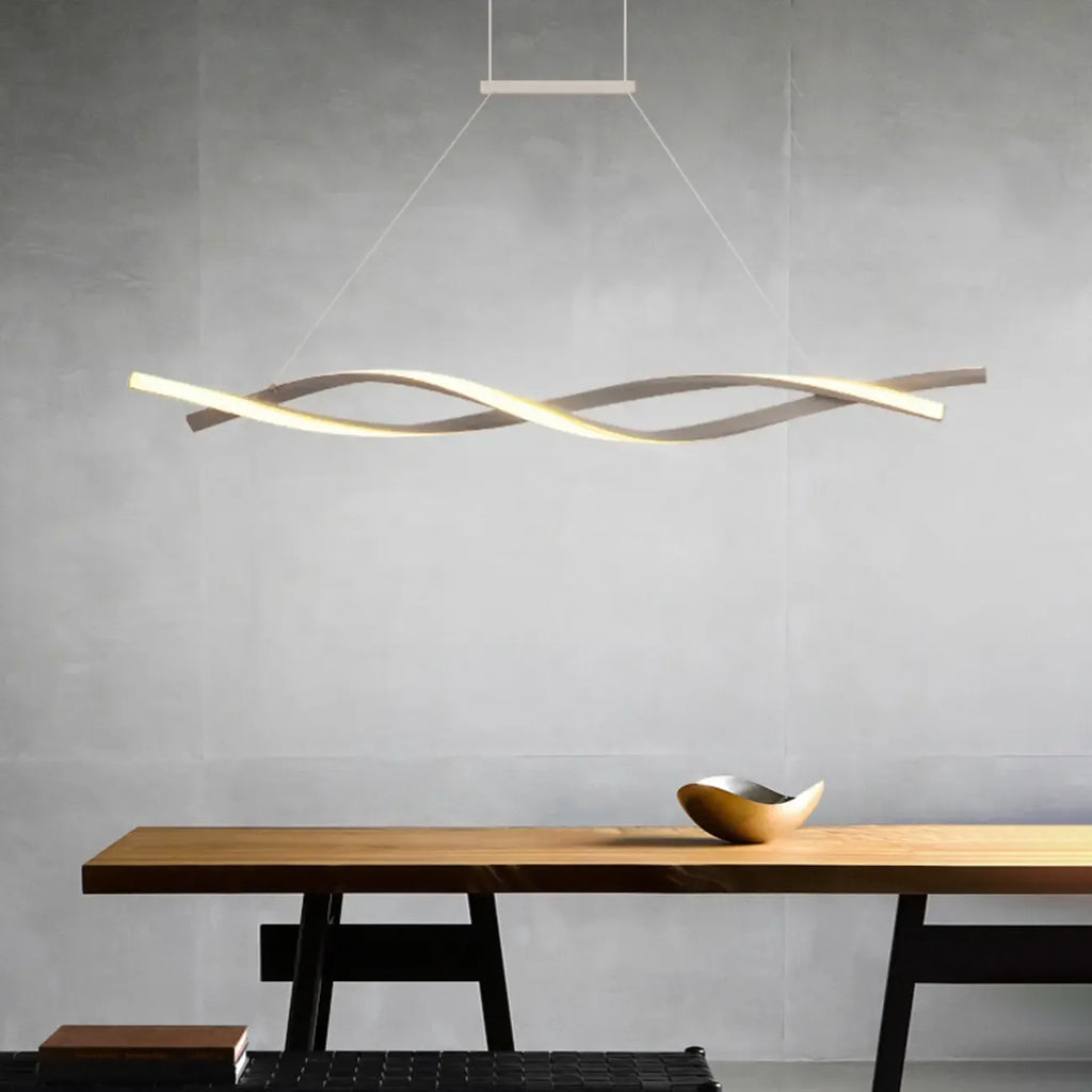 Suspension LED linéaire moderne en métal pour îlot de cuisine