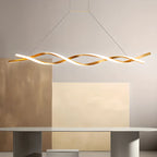 Suspension LED linéaire moderne en métal pour îlot de cuisine