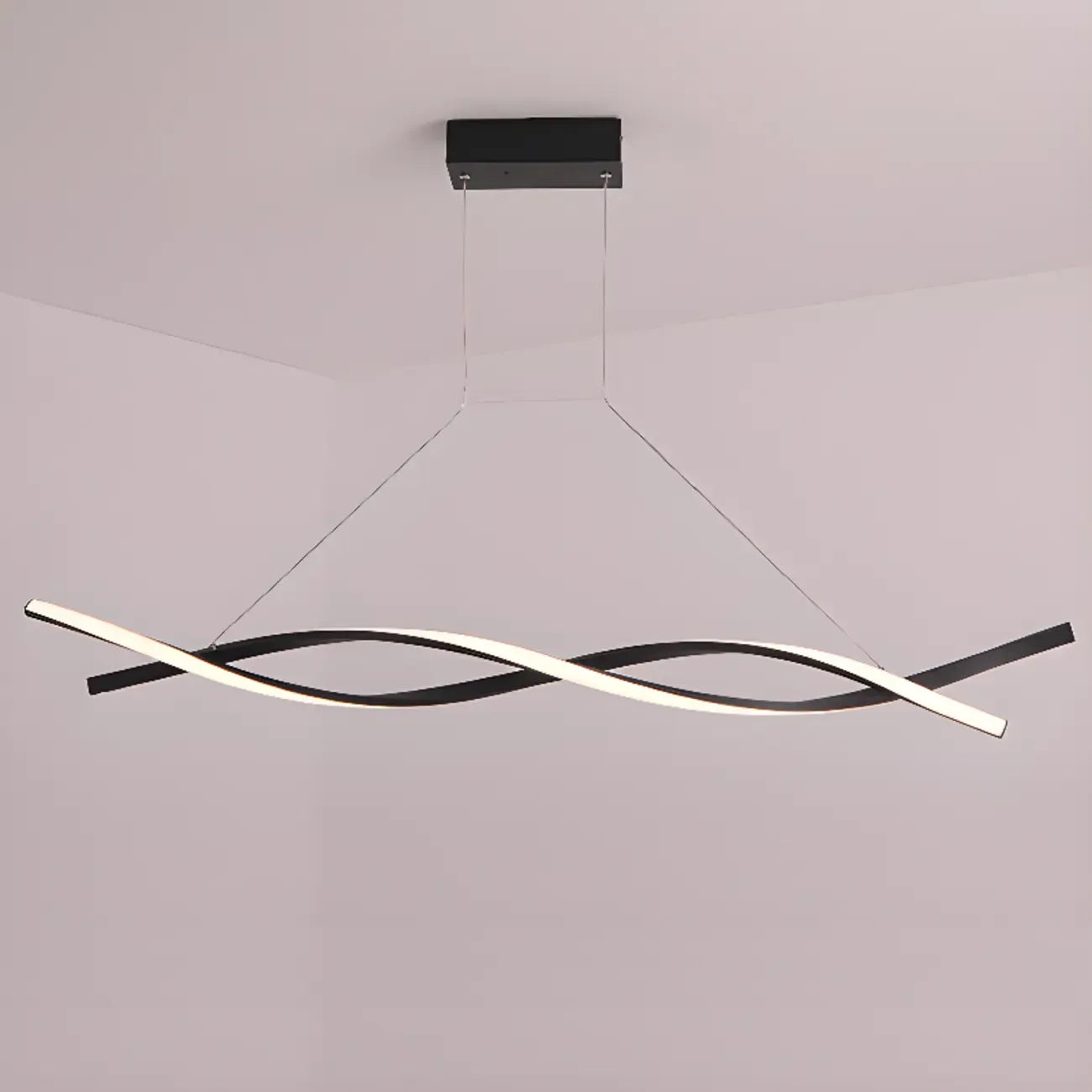 Suspension LED linéaire moderne en métal pour îlot de cuisine