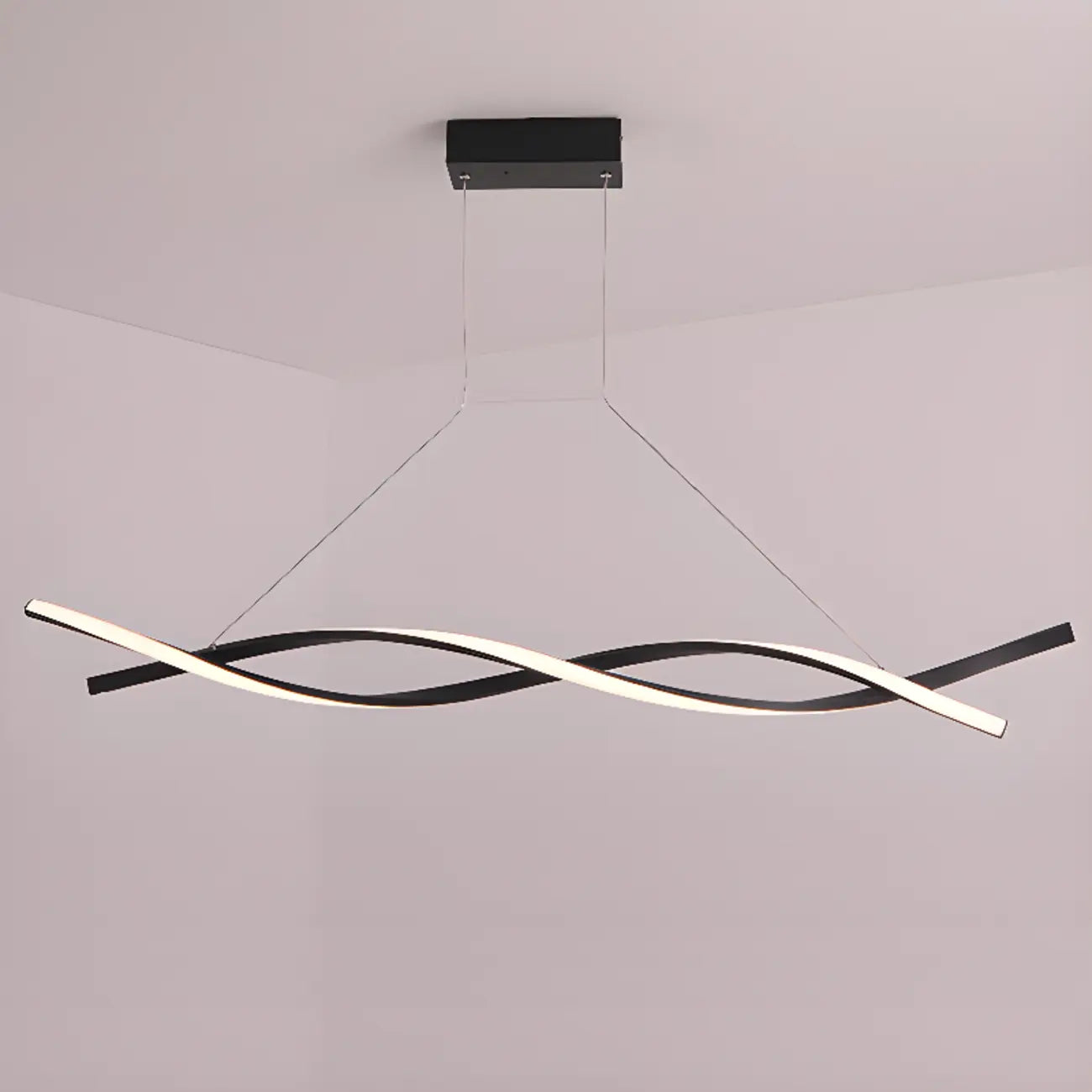 Suspension LED linéaire moderne en métal pour îlot de cuisine