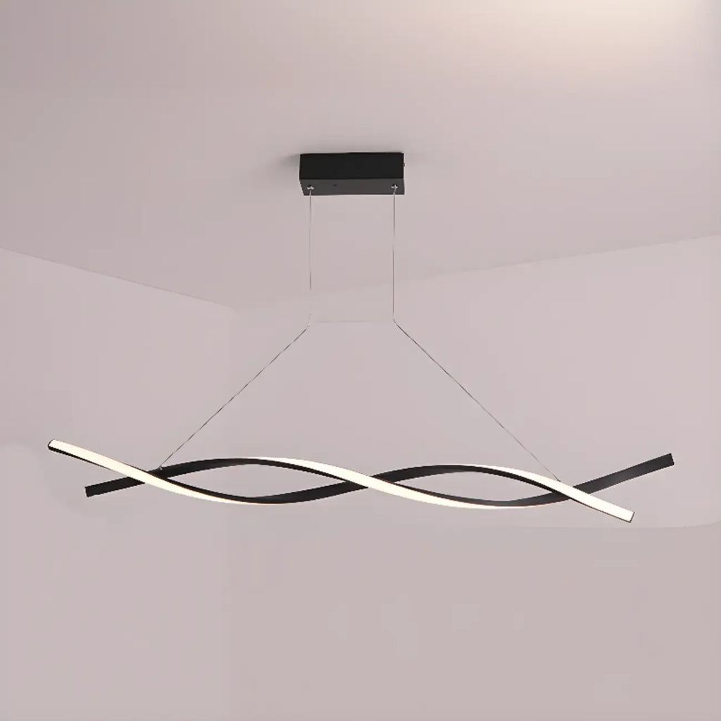 Suspension LED linéaire moderne en métal pour îlot de cuisine