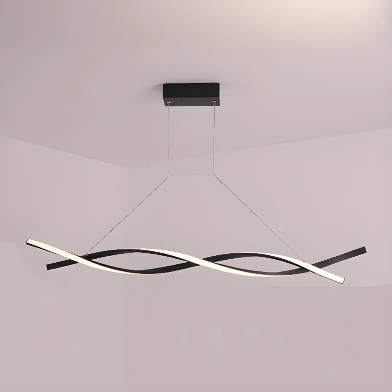 Suspension LED linéaire moderne en métal pour îlot de cuisine