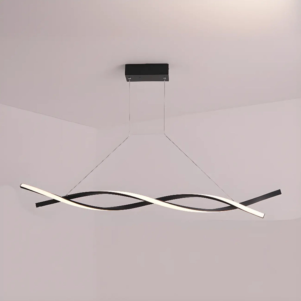 Suspension LED linéaire moderne en métal pour îlot de cuisine