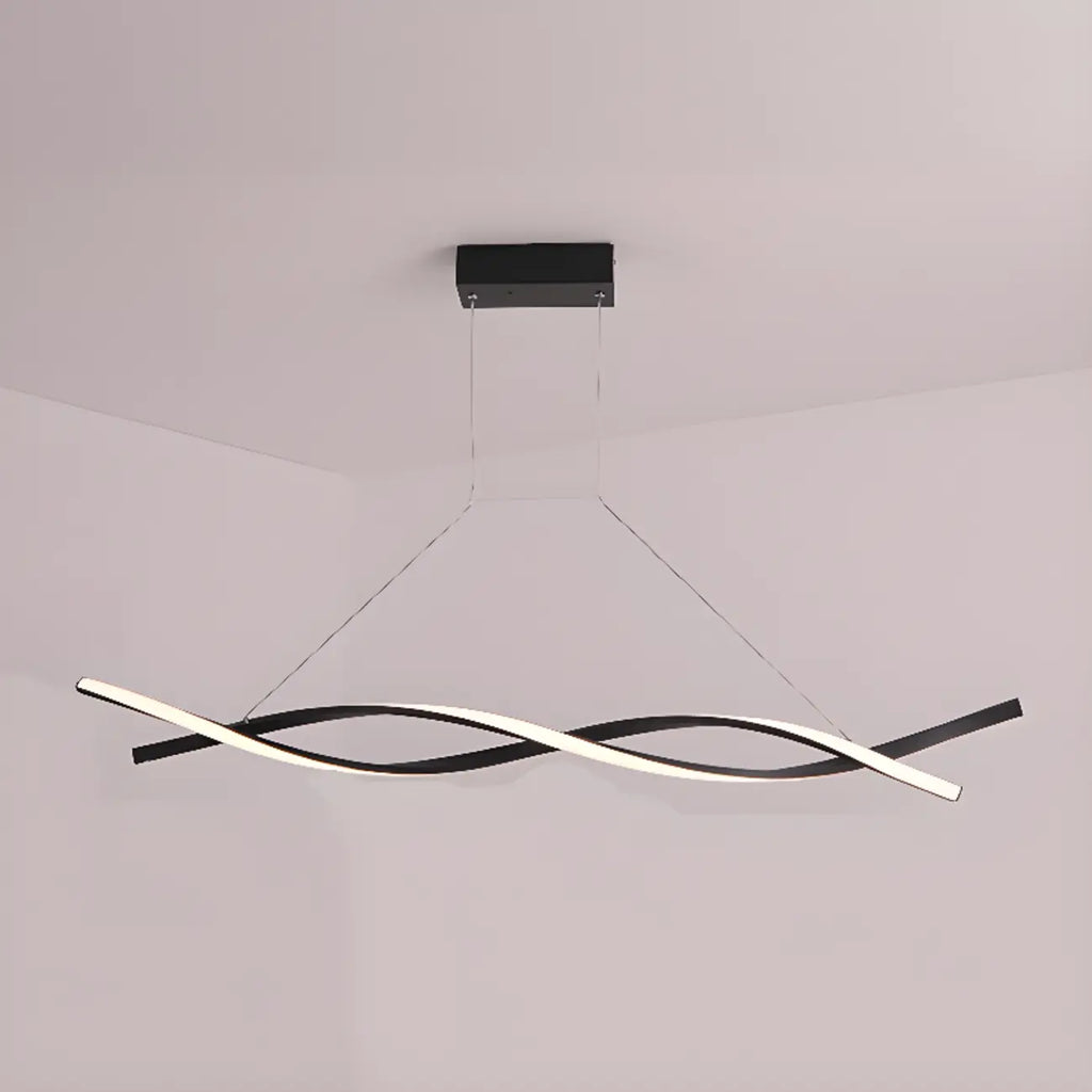 Suspension LED linéaire moderne en métal pour îlot de cuisine