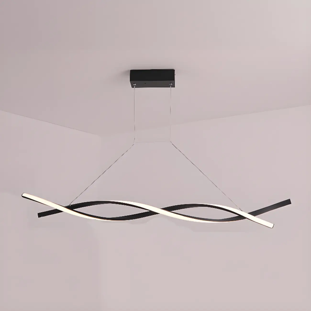 Suspension LED linéaire moderne en métal pour îlot de cuisine