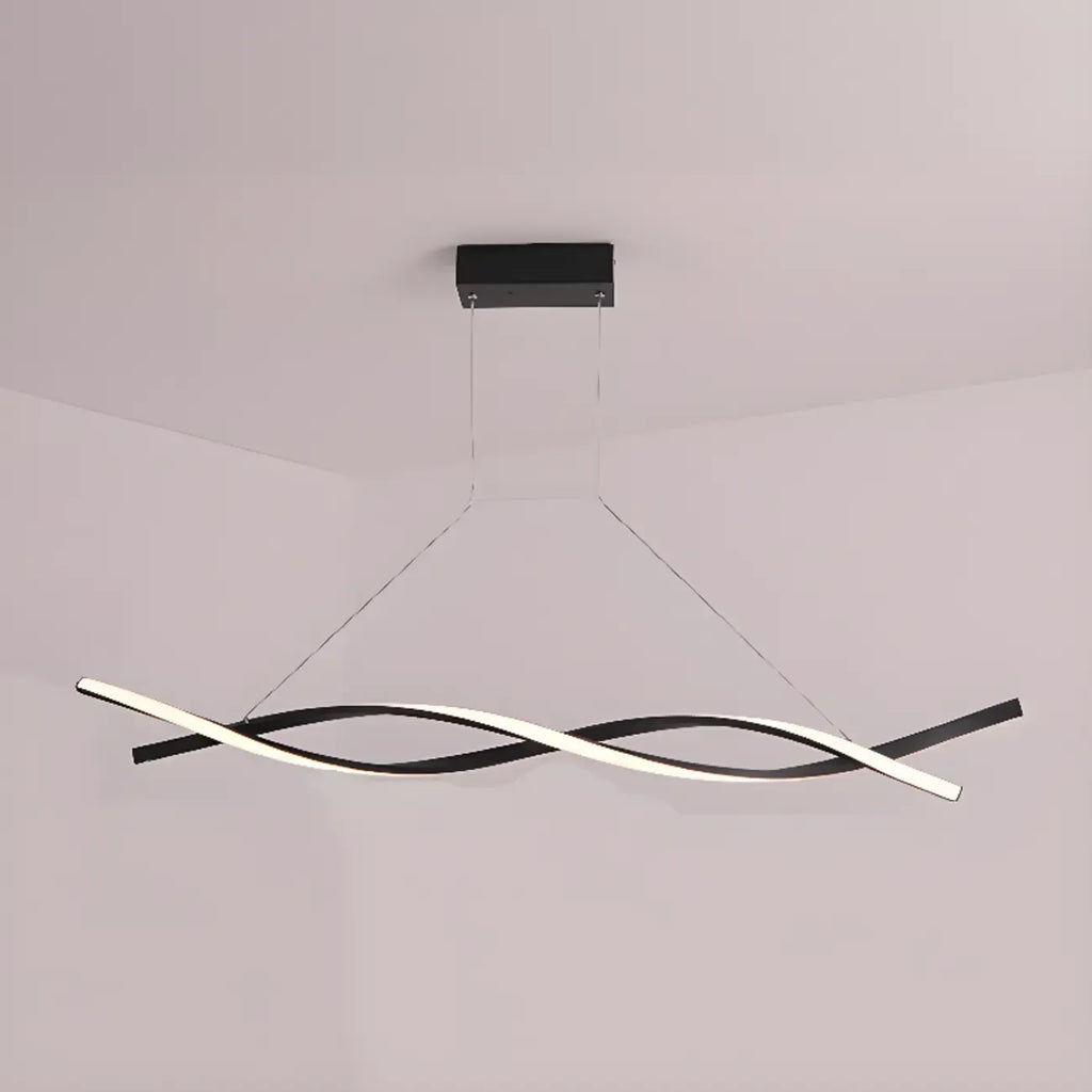Suspension LED linéaire moderne en métal pour îlot de cuisine