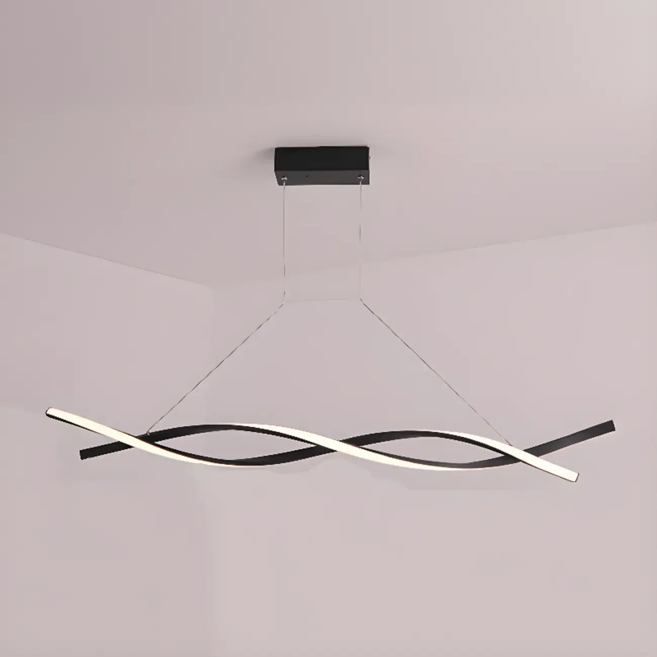 Suspension LED linéaire moderne en métal pour îlot de cuisine