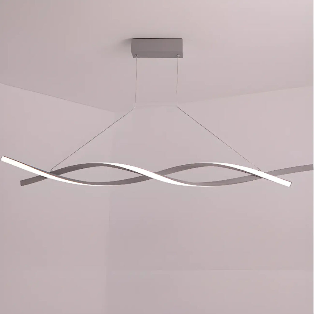Suspension LED linéaire moderne en métal pour îlot de cuisine