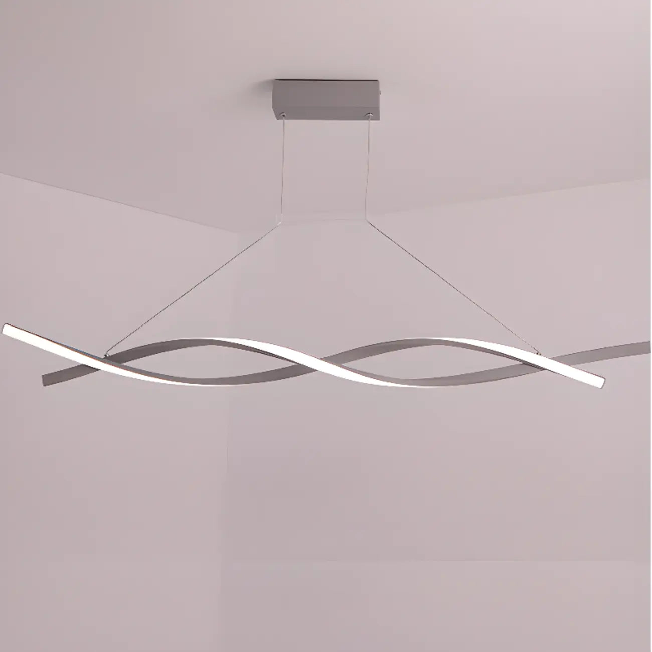 Suspension LED linéaire moderne en métal pour îlot de cuisine