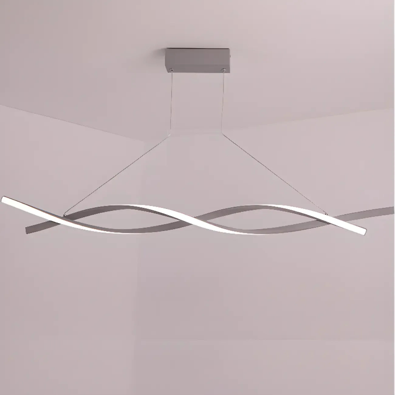Suspension LED linéaire moderne en métal pour îlot de cuisine