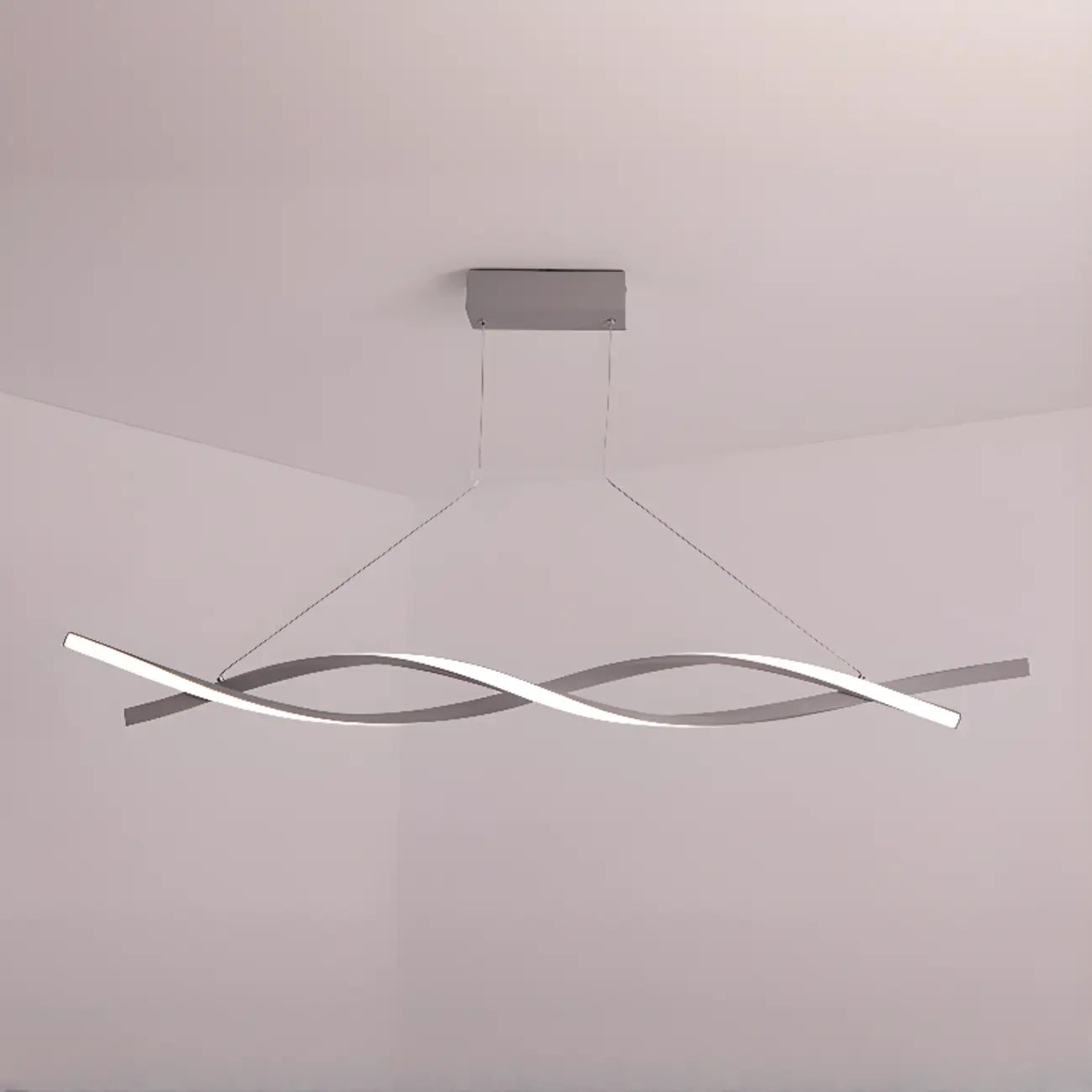 Suspension LED linéaire moderne en métal pour îlot de cuisine
