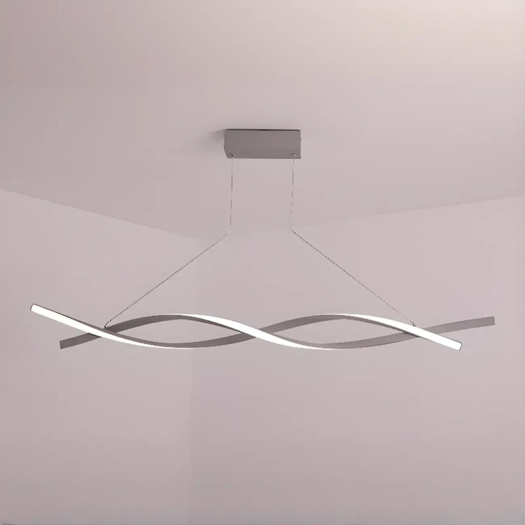 Suspension LED linéaire moderne en métal pour îlot de cuisine