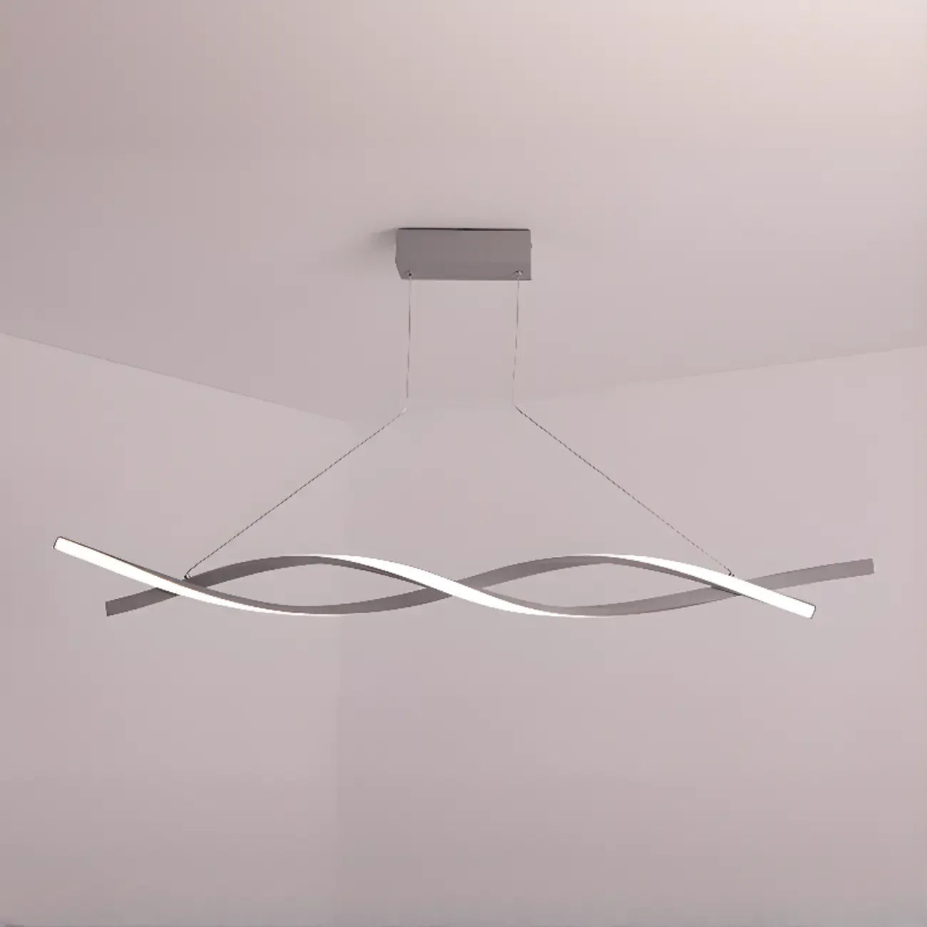 Suspension LED linéaire moderne en métal pour îlot de cuisine