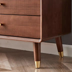 Meuble TV moderne en pin brun à 2 tiroirs avec armoire