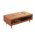 Meuble TV moderne en pin brun à 2 tiroirs avec armoire