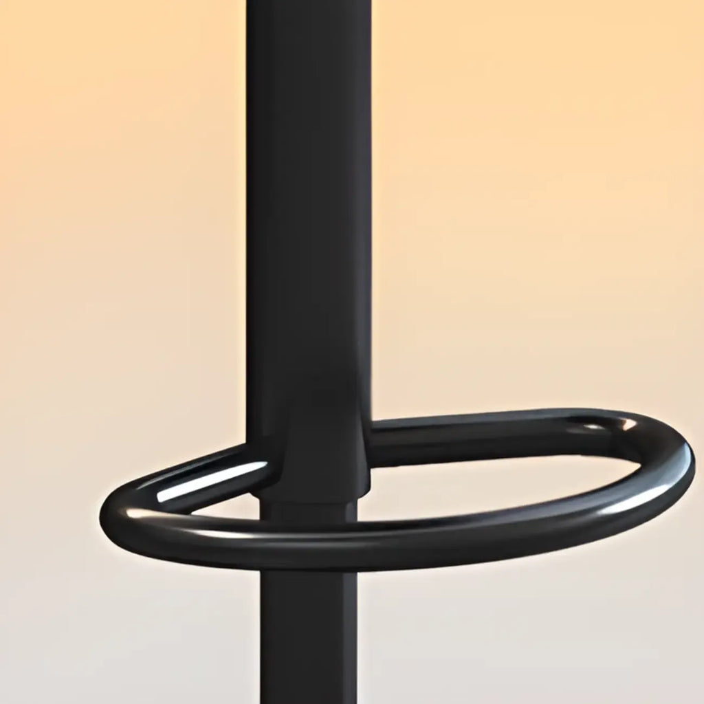 Tabouret de bar pivotant rond et réglable en cuir avec dossier