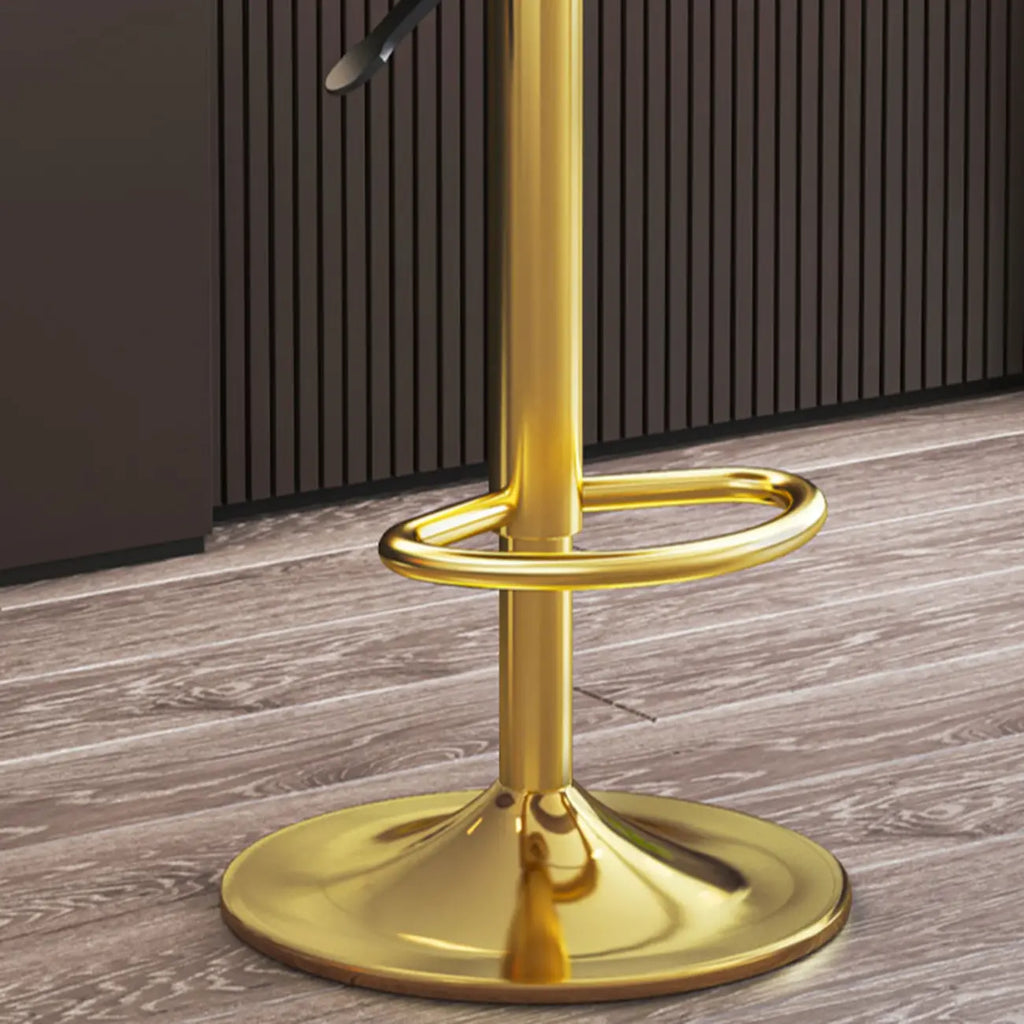 Tabouret de bar pivotant rond et réglable en cuir avec dossier