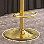 Tabouret de bar pivotant rond et réglable en cuir avec dossier