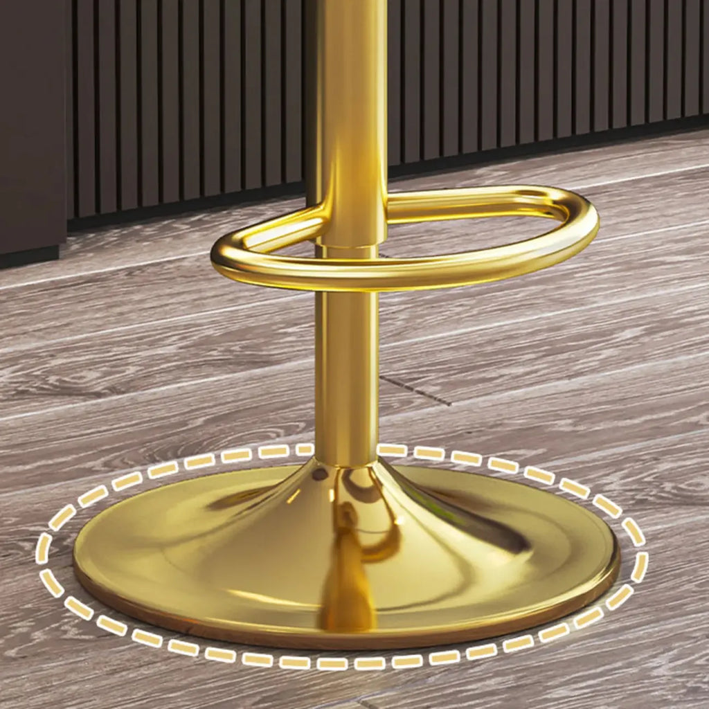Tabouret de bar pivotant rond et réglable en cuir avec dossier