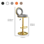 Tabouret de bar pivotant rond et réglable en cuir avec dossier