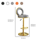 Tabouret de bar pivotant rond et réglable en cuir avec dossier