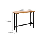 Tables de bar à tréteaux en bois et fer naturel de style campagnard français