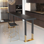 Tables de bar somptueuses en bois, métal et noir doré, style traîneau