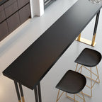 Tables de bar somptueuses en bois, métal et noir doré, style traîneau
