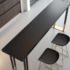 Tables de bar somptueuses en bois, métal et noir doré, style traîneau