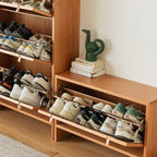 Meuble à chaussures bohème en bois massif marron