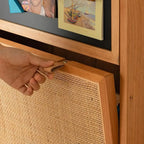 Meuble à chaussures bohème en bois massif marron