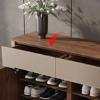 Meuble à chaussures tendance en bois beige avec tiroirs pour entrée