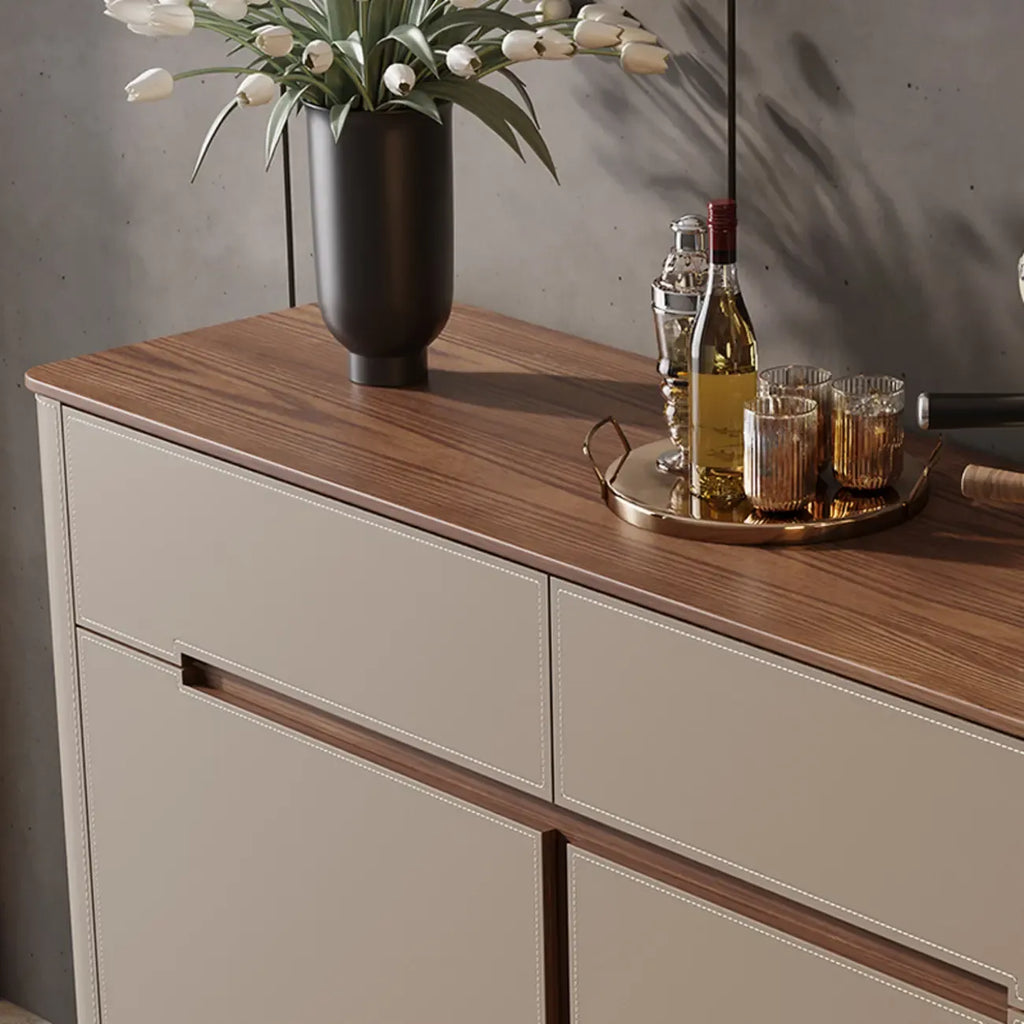 Meuble à chaussures tendance en bois beige avec tiroirs pour entrée