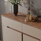 Meuble à chaussures tendance en bois beige avec tiroirs pour entrée