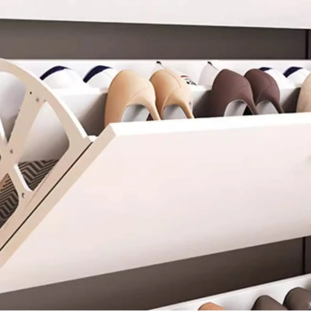 Meuble à chaussures moderne en bois avec tiroir rabattable pour entrée