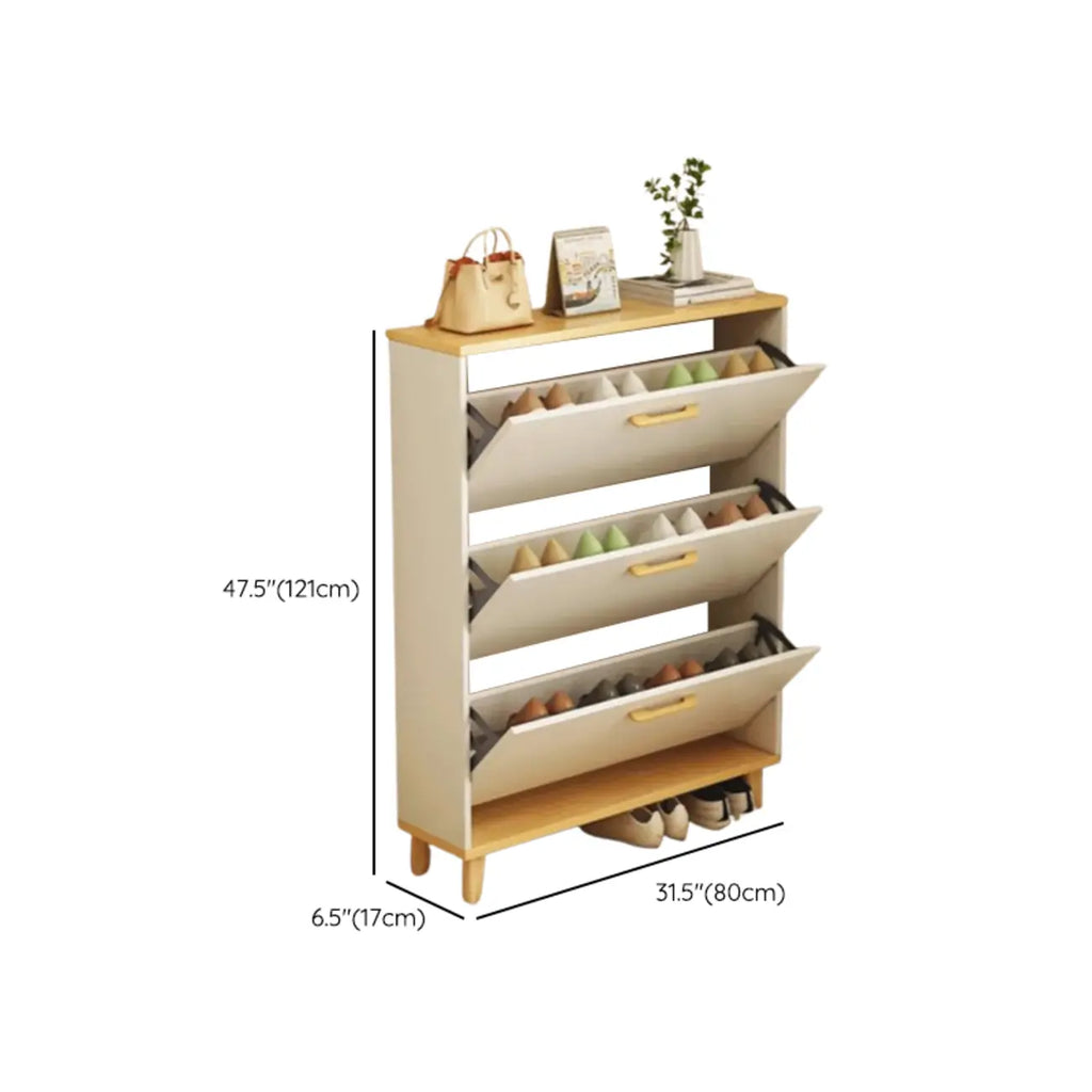 Meuble à chaussures moderne en bois avec tiroir rabattable pour entrée