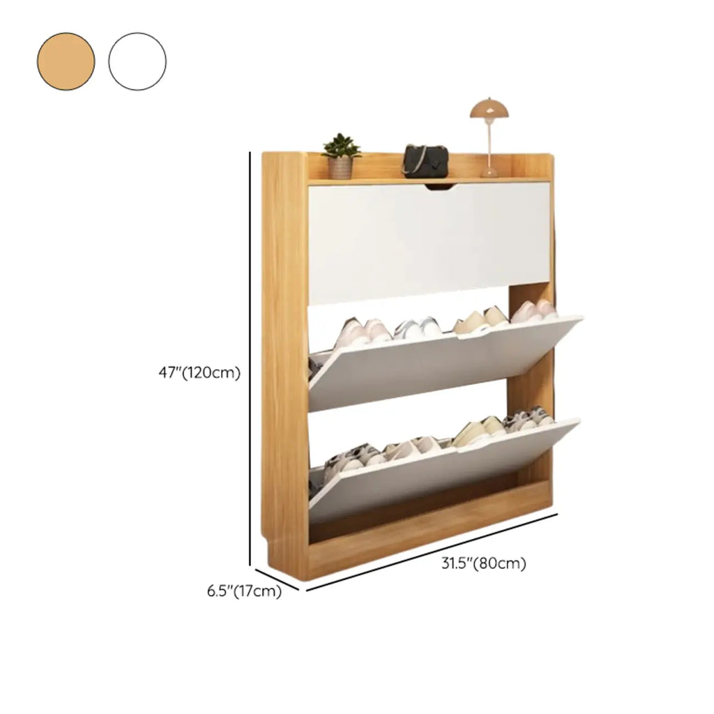 Meuble à chaussures moderne en bois avec tiroir rabattable pour entrée