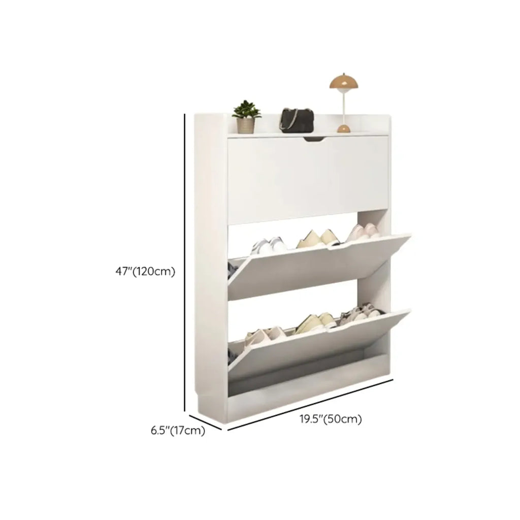 Meuble à chaussures moderne en bois avec tiroir rabattable pour entrée