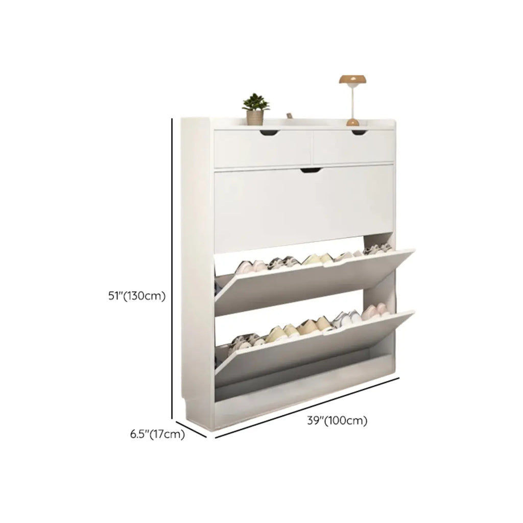 Meuble à chaussures moderne en bois avec tiroir rabattable pour entrée