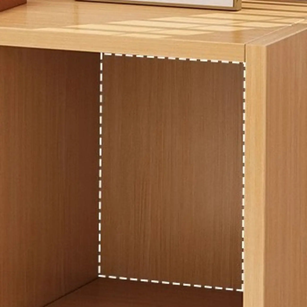 Bibliothèque cubique basse horizontale en bois blanc